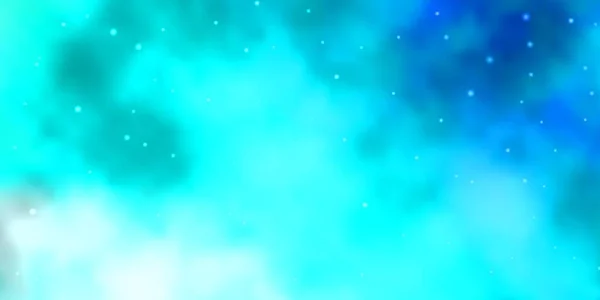 Hellblauer Grüner Vektorhintergrund Mit Bunten Sternen Dekorative Illustration Mit Sternen — Stockvektor