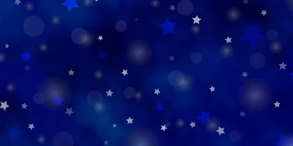 Luz Azul Vector Fondo Con Círculos Estrellas — Vector de stock