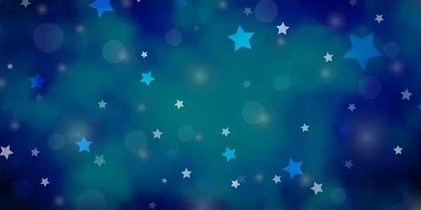 Modèle Vectoriel Bleu Foncé Avec Cercles Étoiles — Image vectorielle