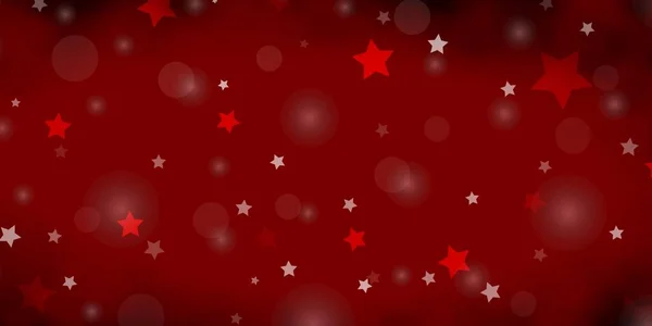 Fundo Vetor Vermelho Escuro Com Círculos Estrelas — Vetor de Stock