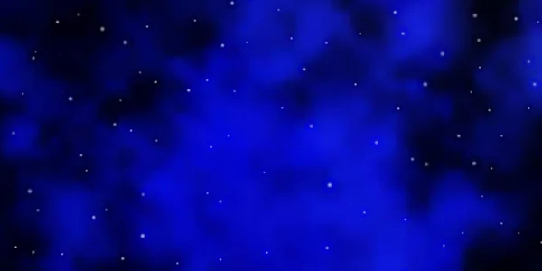 Fondo Vectorial Azul Oscuro Con Estrellas Pequeñas Grandes Ilustración Colorida — Vector de stock