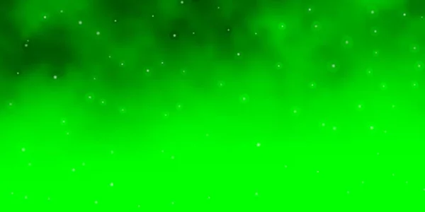 Ljusgrön Vektormall Med Neonstjärnor Glänsande Färgstark Illustration Med Små Och — Stock vektor