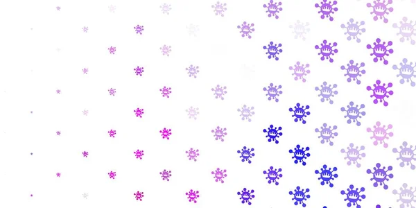 Fond Violet Clair Vecteur Rose Avec Des Symboles Covid Conception — Image vectorielle