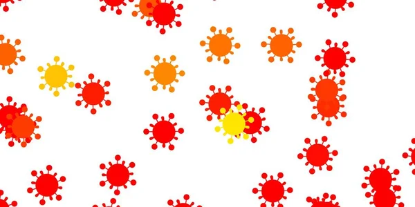 ライトオレンジのベクトルの背景にウイルス記号 装飾的なスタイルで鮮やかな兆候とスマートイラスト 流行情報に対するシンプルなデザイン — ストックベクタ