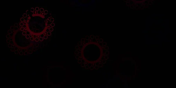 带有病毒符号的暗红色载体背景 精美的插图 带有装饰风格的圆圆的标志 用于健康保护的墙纸 — 图库矢量图片