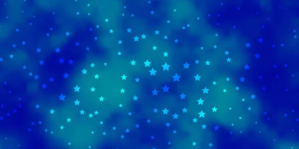Küçük Büyük Yıldızlı Koyu Mavi Vektör Arkaplan Soyut Tarzda Renkli — Stok Vektör