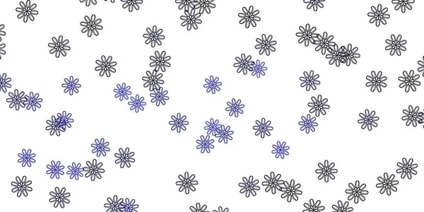 Lichtpaarse Vector Doodle Sjabloon Met Bloemen Eenvoudig Ontwerp Met Bloemen — Stockvector