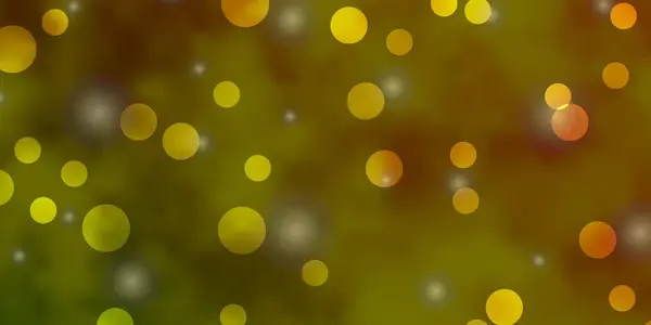 Hellgrüne Gelbe Vektorvorlage Mit Kreisen Sternen — Stockvektor