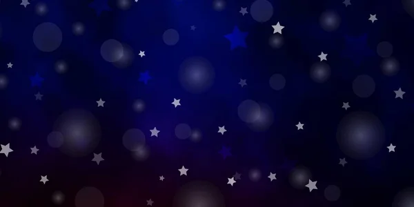 Azul Escuro Fundo Vetor Vermelho Com Círculos Estrelas Glitter Ilustração —  Vetores de Stock