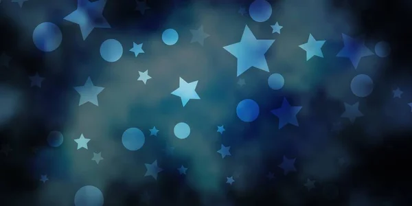 Modelo Vetor Blue Escuro Com Círculos Estrelas —  Vetores de Stock