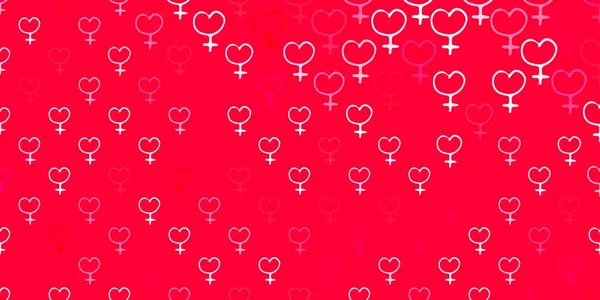 浅红色的矢量背景与妇女的权力符号 色彩斑斓的插图与梯度女性主义的形状 国际妇女日的设计 — 图库矢量图片