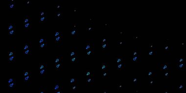 Koyu mavi, kadın sembollü sarı vektör arka plan. Kadın gücünün resmedildiği soyut bir çizim. Uluslararası Kadınlar Günü için arkaplan.