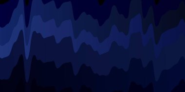 Bükülmüş çizgileri olan koyu mavi vektör arkaplanı.