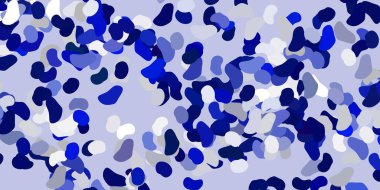 Memphis şekilli açık mavi vektör dokusu. Basit gradyan şekilli renkli bir çizim. Cep telefonları için arka plan.