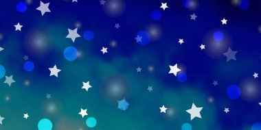 Çemberli hafif Mavili vektör şablonu, yıldızlar.