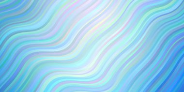 Dairesel yay ile hafif BLUE vektör düzeni. Eğimli dairesel kavisli parlak bir illüstrasyon. Reklamlar ve reklamlar için desen.