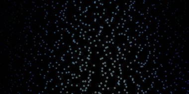 Neon yıldızlı koyu mavi vektör şablonu. Küçük ve büyük yıldızlı parlak renkli bir illüstrasyon. Reklamınız, posteriniz, afişiniz için en iyi tasarım.