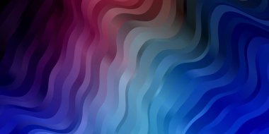 Koyu pembe, dairesel yay ile mavi vektör düzeni. Gradyan eğrileri olan renkli soyut çizimler. Reklamlar ve reklamlar için desen.