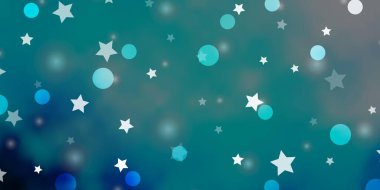 Çemberli hafif Mavili vektör şablonu, yıldızlar.