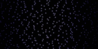 Renkli yıldızlı koyu mor vektör arkaplan. Soyut şablondaki yıldızlarla dekoratif illüstrasyon. Web siteleri, iniş sayfaları için desen.