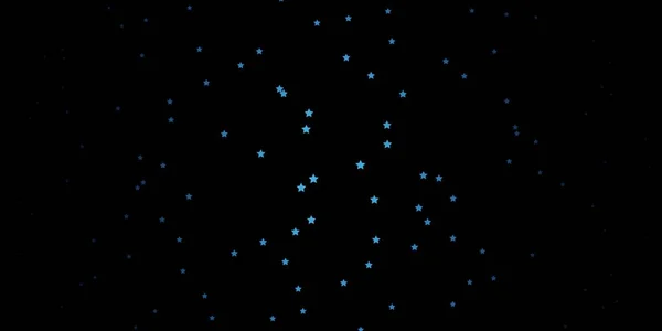 Fondo Vector Azul Oscuro Con Estrellas Pequeñas Grandes — Vector de stock