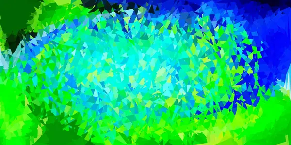 Azul Claro Diseño Triángulo Poli Vector Verde Ilustración Abstracta Con — Vector de stock