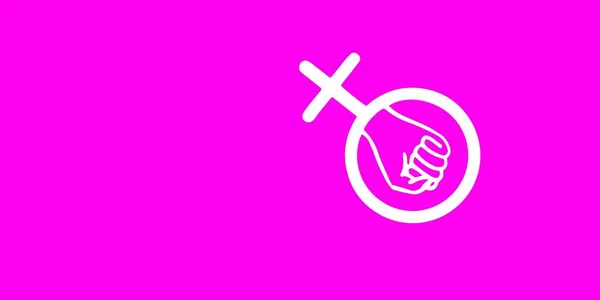 Ανοιχτό Ροζ Διανυσματικό Μοτίβο Φεμινιστικά Στοιχεία Πολύχρωμα Σύμβολα Φεμινισμού Κλίση — Διανυσματικό Αρχείο