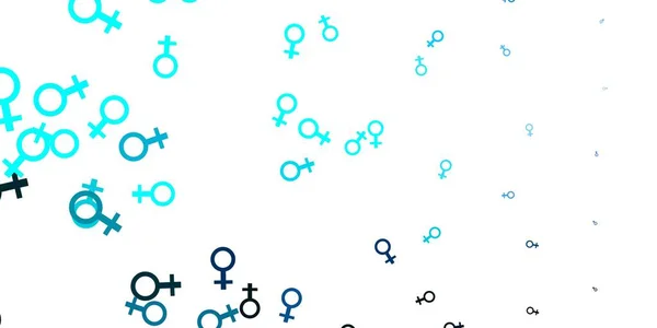 Açık Pembe Üzerinde Kadın Hakları Sembolleri Olan Mavi Vektör Dokusu — Stok Vektör