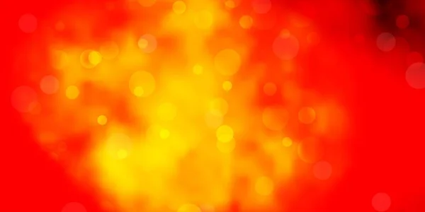 Темно Красный Желтый Векторный Фон Кругами Красочная Иллюстрация Градиентными Точками — стоковый вектор