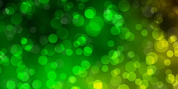 ライトグリーン 円形状の黄色のベクトルレイアウト — ストックベクタ
