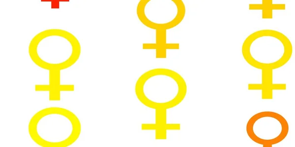 Licht Oranje Vector Achtergrond Met Vrouw Symbolen Illustratie Met Tekenen — Stockvector