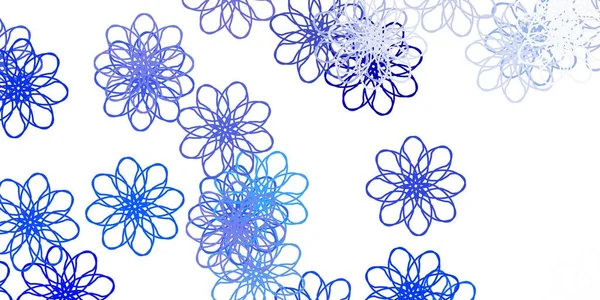 Plantilla Garabato Vectorial Azul Claro Con Flores Ilustración Abstracta Con — Vector de stock