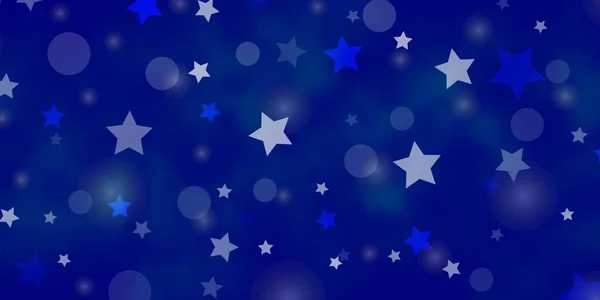 Luz Azul Vector Telón Fondo Con Círculos Estrellas — Archivo Imágenes Vectoriales