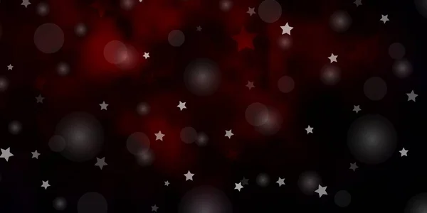 Fondo Vectorial Rojo Oscuro Con Círculos Estrellas Ilustración Con Conjunto — Archivo Imágenes Vectoriales