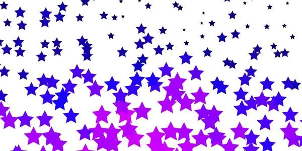 Světle Fialová Růžová Vektorová Šablona Neonovými Hvězdami Barevná Ilustrace Abstraktními — Stockový vektor