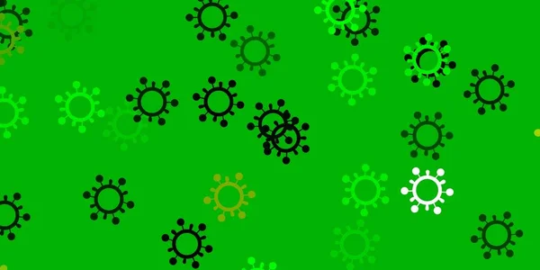 Světle Zelená Žlutá Vektorová Textura Symboly Onemocnění Jednoduchý Design Abstraktním — Stockový vektor