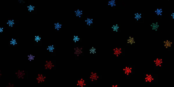 Dunkelblaue Rote Vektorschablone Mit Grippezeichen Abstrakte Illustration Mit Biologischen Verlaufsformen — Stockvektor