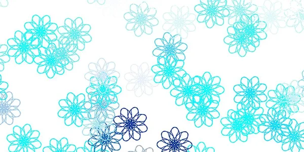 Fond Bleu Clair Vecteur Naturel Avec Des Fleurs Illustration Abstraite — Image vectorielle