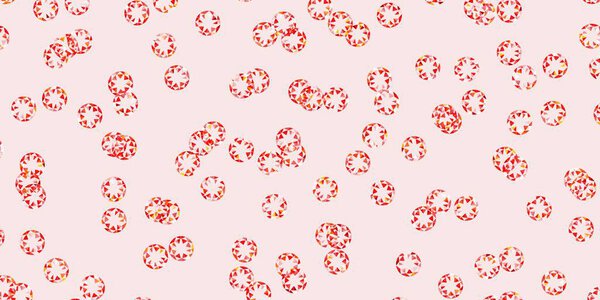 Светло-красная, желтая векторная компоновка с кружочками. Иллюстрация с набором ярких красочных абстрактных сфер. Новый шаблон для книги брендов.