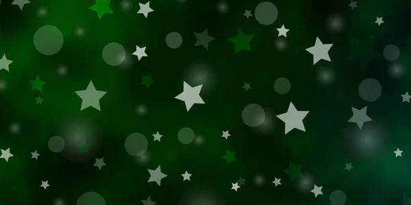 Textura Vectorial Verde Oscuro Con Círculos Estrellas — Archivo Imágenes Vectoriales