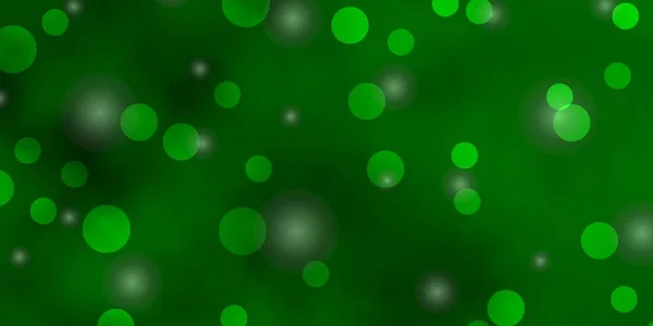 Textura Vectorial Verde Claro Con Círculos Estrellas Discos Coloridos Estrellas — Vector de stock