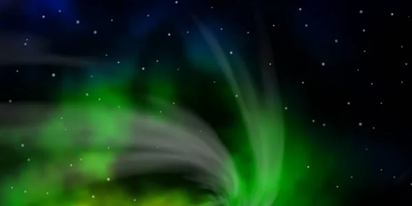 Azul Oscuro Patrón Vectorial Verde Con Estrellas Abstractas — Archivo Imágenes Vectoriales