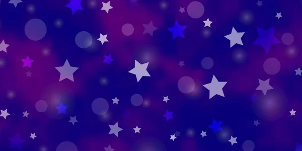 Modèle Vectoriel Violet Clair Avec Cercles Étoiles — Image vectorielle