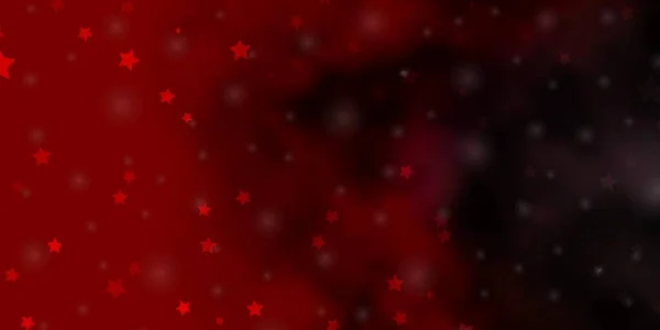 Dark Red Vector Background Small Big Stars — Stock Vector