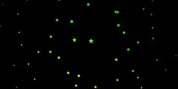 Fundo Vetorial Verde Escuro Com Estrelas Coloridas Ilustração Colorida Brilhante —  Vetores de Stock