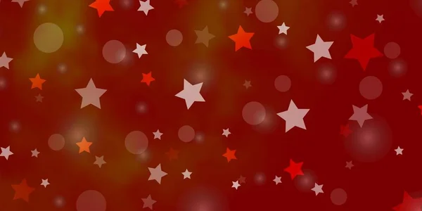 Işık Turuncu Vektör Desenli Daireler Yıldızlar Renkli Noktalı Soyut Çizimler — Stok Vektör