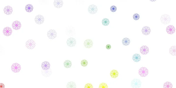 Modèle Doodle Vectoriel Multicolore Clair Avec Des Fleurs Illustration Avec — Image vectorielle