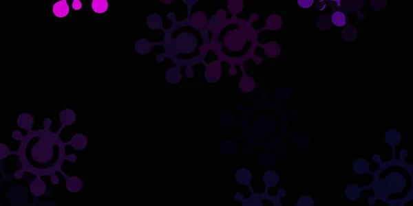 Donkerroze Vectorachtergrond Met Virussymbolen Kleurrijke Gradiënt Ziektesymbolen Eenvoudige Abstracte Stijl — Stockvector