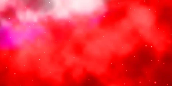 Modèle Vectoriel Rouge Clair Avec Étoiles Néon — Image vectorielle