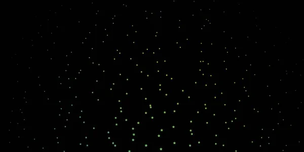 Ciemnoniebieskie Zielone Tło Wektora Małymi Dużymi Gwiazdami Świecąca Kolorowa Ilustracja — Wektor stockowy